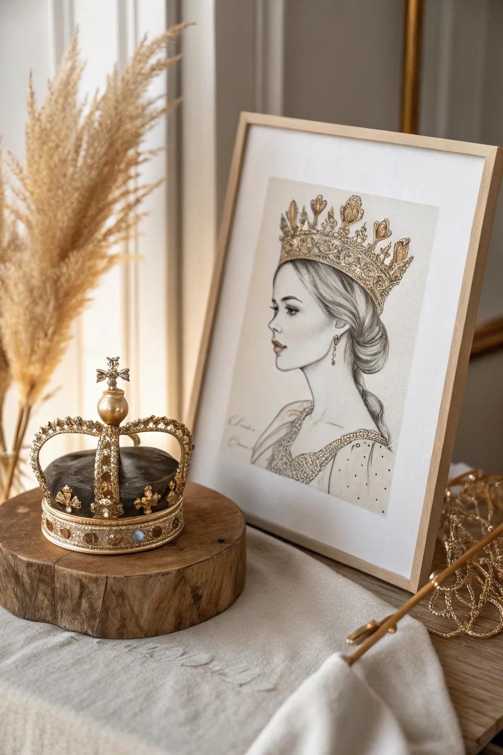 Embrace the grace and elegance of medieval royalty with a touch of minimalist beauty.