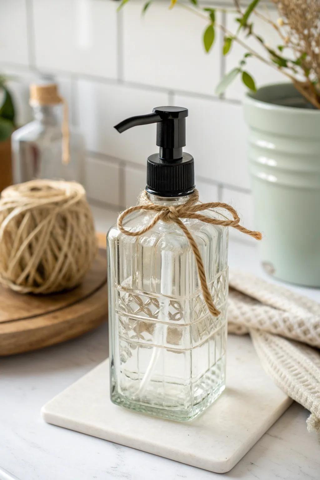 Elevate your bathroom decor with these chic handcrafted mini soap dispensers!
