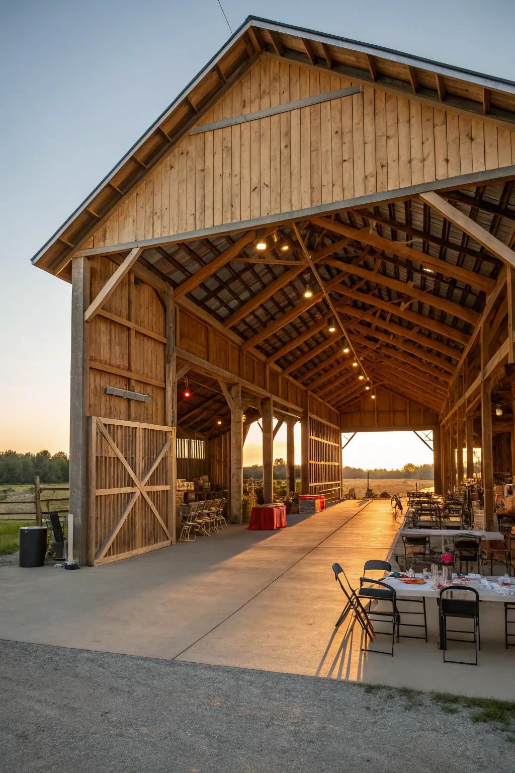 Discover the beauty and versatility of a well-crafted open pole barn, where functionality meets community charm.