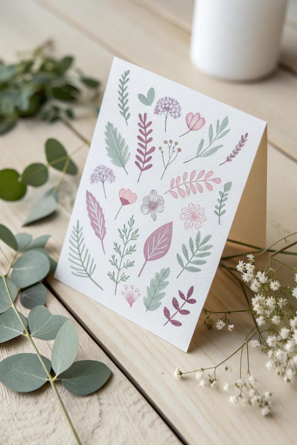 Embrace spring's natural beauty with handcrafted leaf and flower stamps.