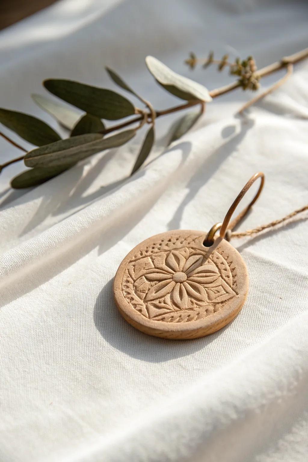 Discover the art of creating your own stamped clay pendants—simple elegance meets personal expression.