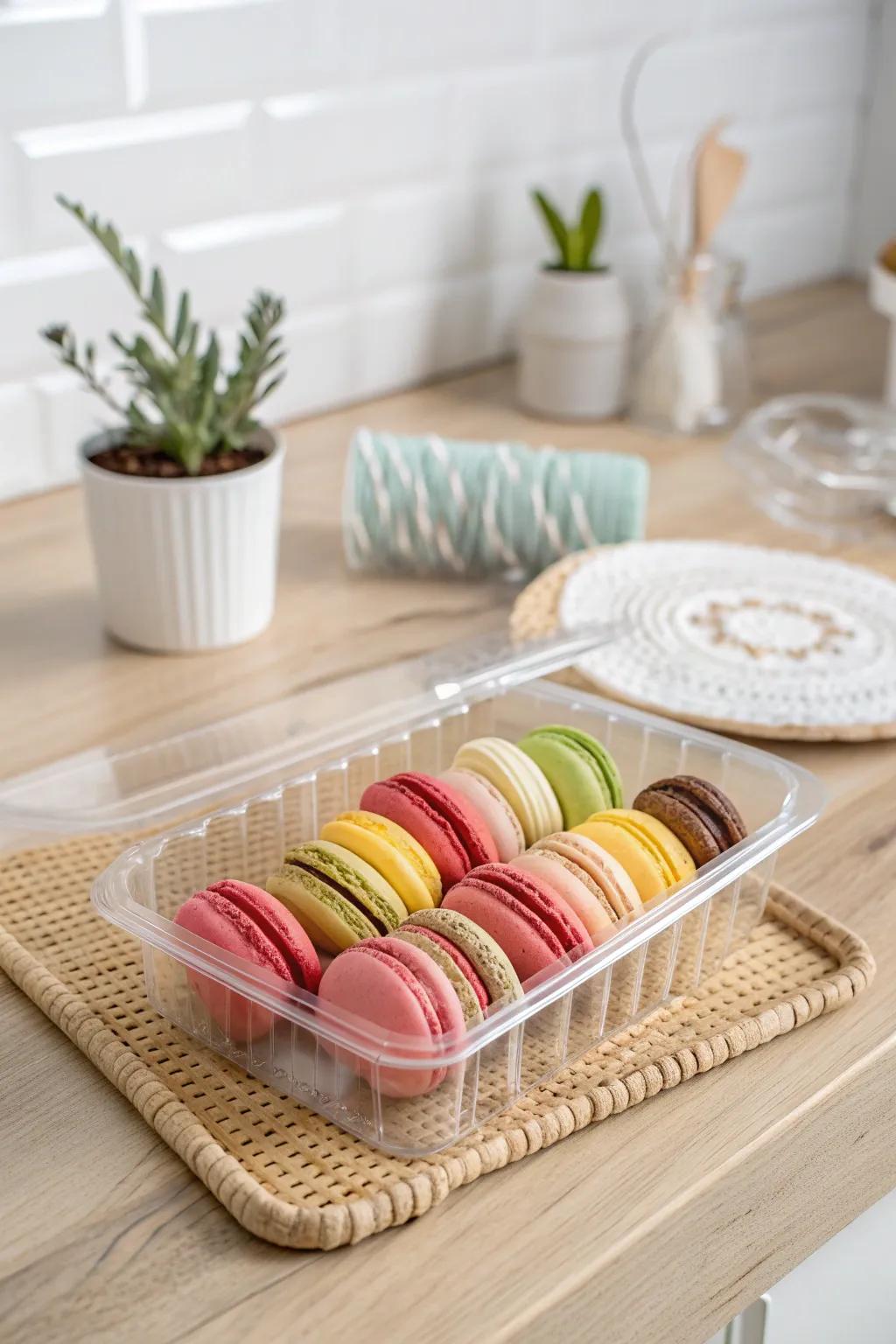 Elevate your baking presentation with modern transparency – a perfect blend of simplicity and elegance.