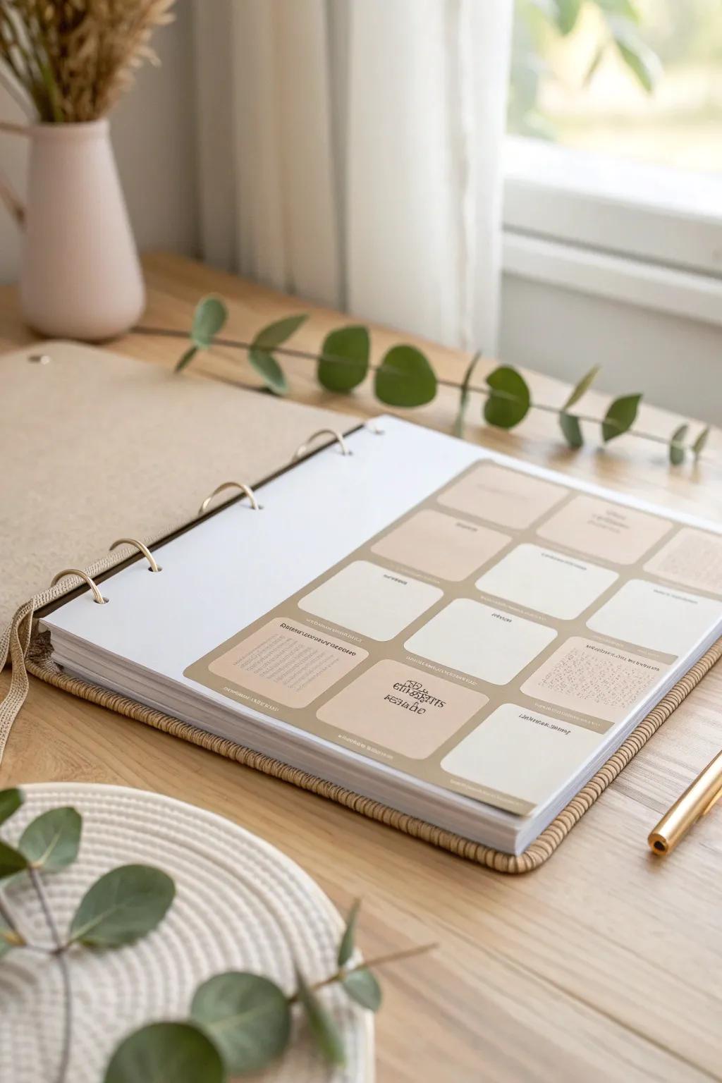 Elevate your organization with minimalist elegance. 🌿📚 #ScandiBoho #BinderDesign