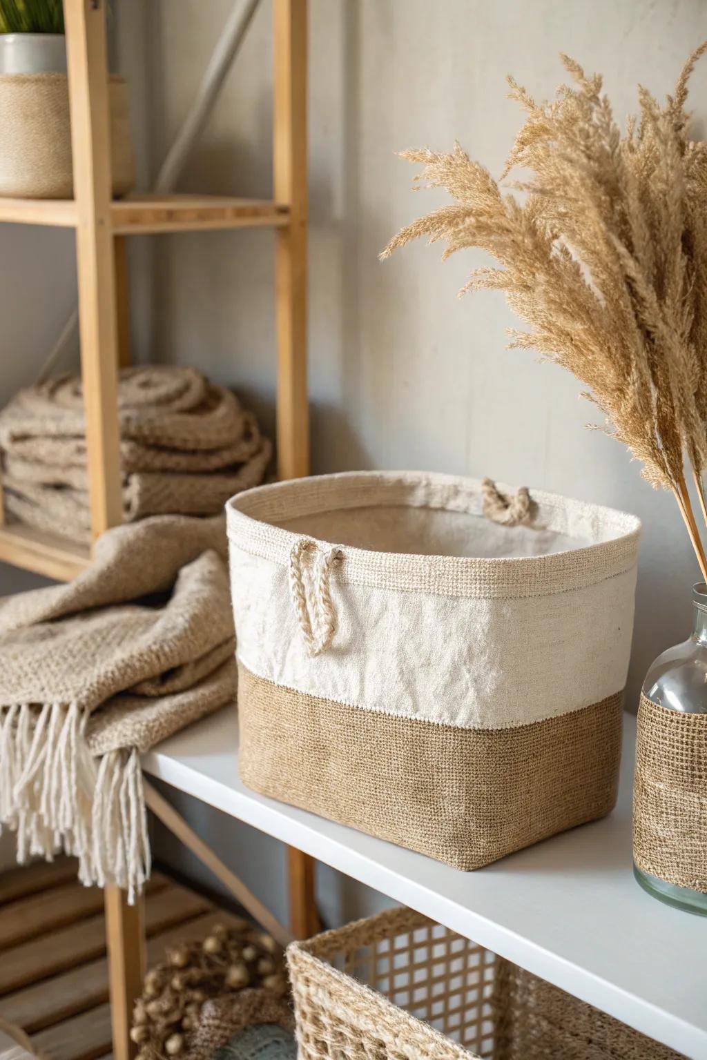 Transform your space with simple and stylish burlap storage solutions.
