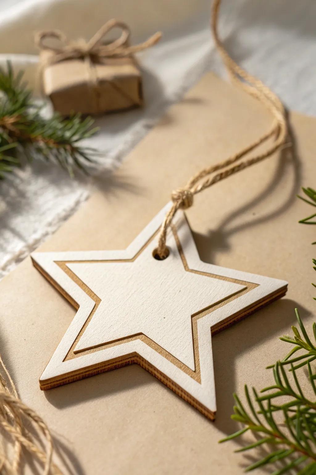 Crafted with love: Minimalist natural beauty in Christmas name tags.
