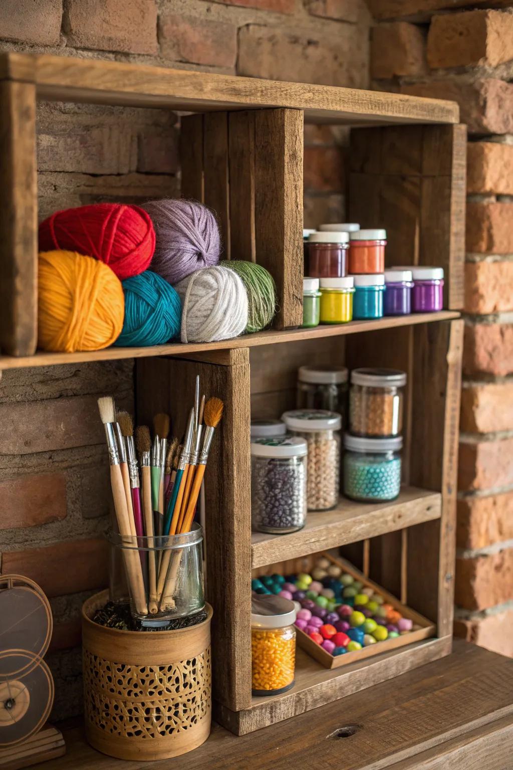 Elevate your DIY projects with this stylish and functional crate shelf solution.
