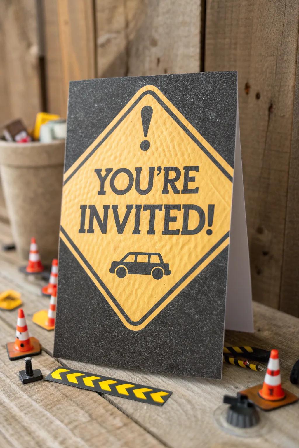 Set the tone for adventure with road sign invitations!