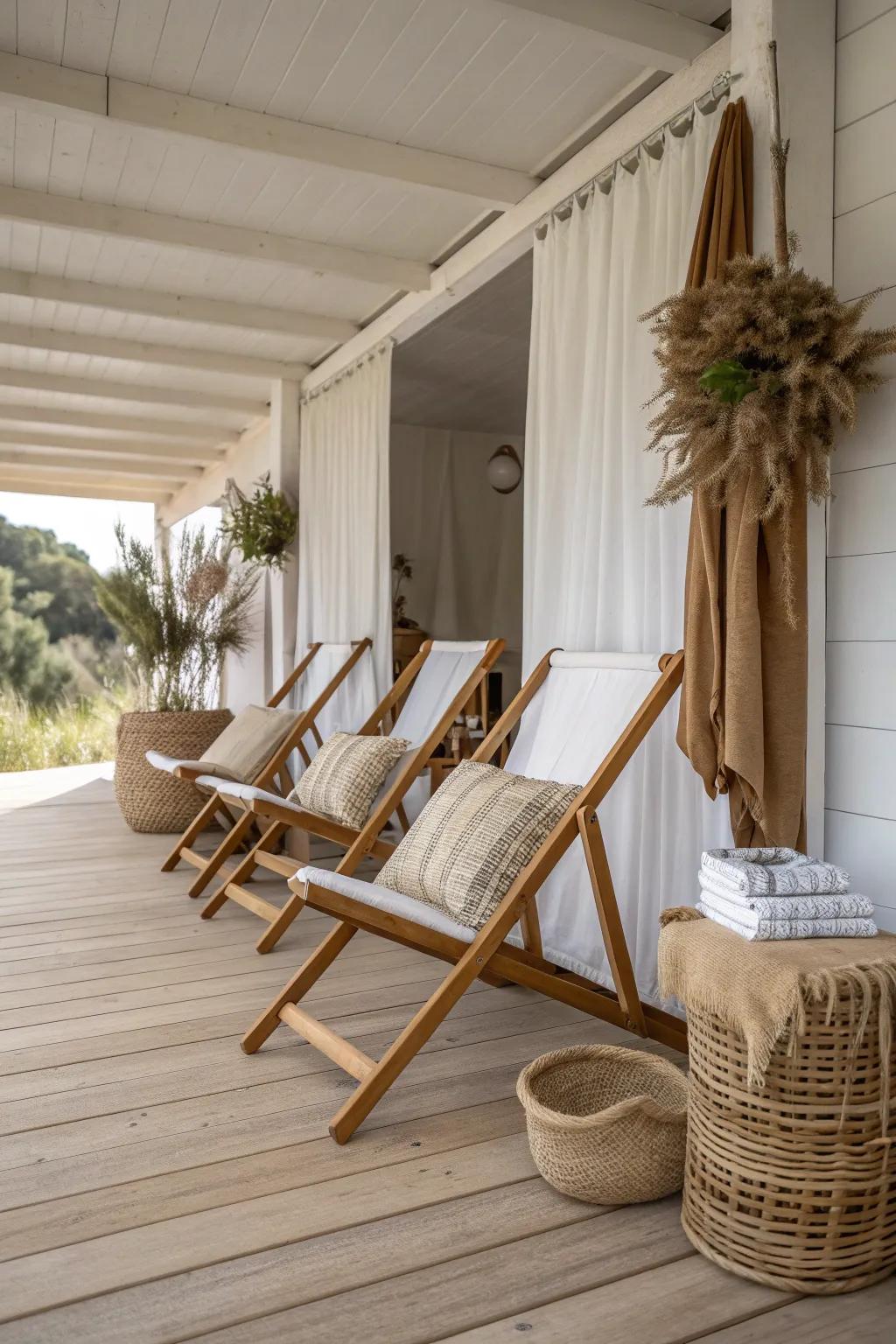 Elevate your outdoor space with chic under-deck folding chair storage—where simplicity meets style.
