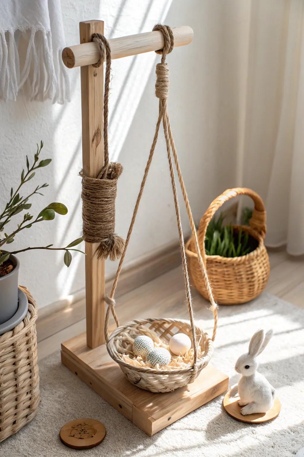 Craft your own Easter adventure with a charming, minimalist pulley trap.