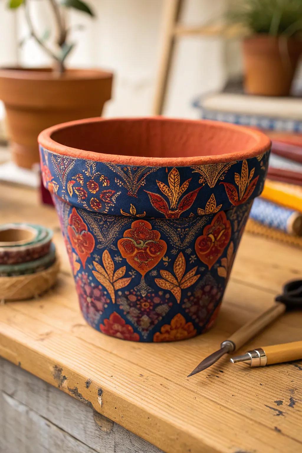 Transform your garden space with a touch of craftsmanship—decoupage your flower pots for a unique flair!