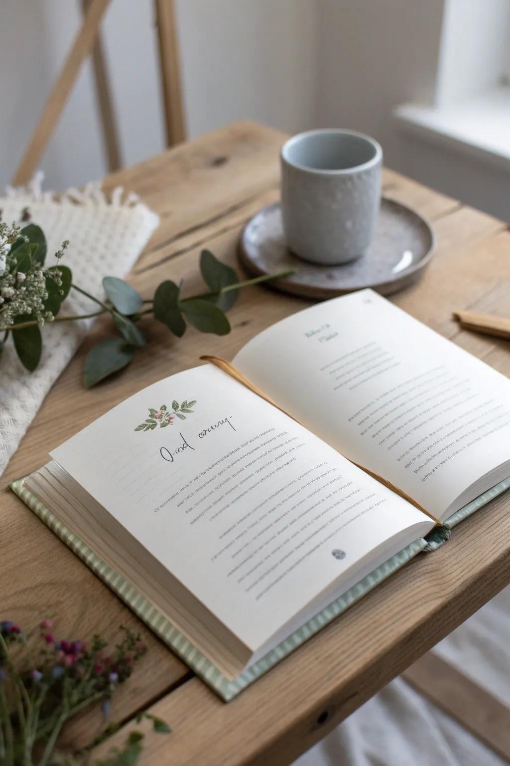 Elegant chapter dividers: Setting the tone with meaningful quotes and minimalist charm.