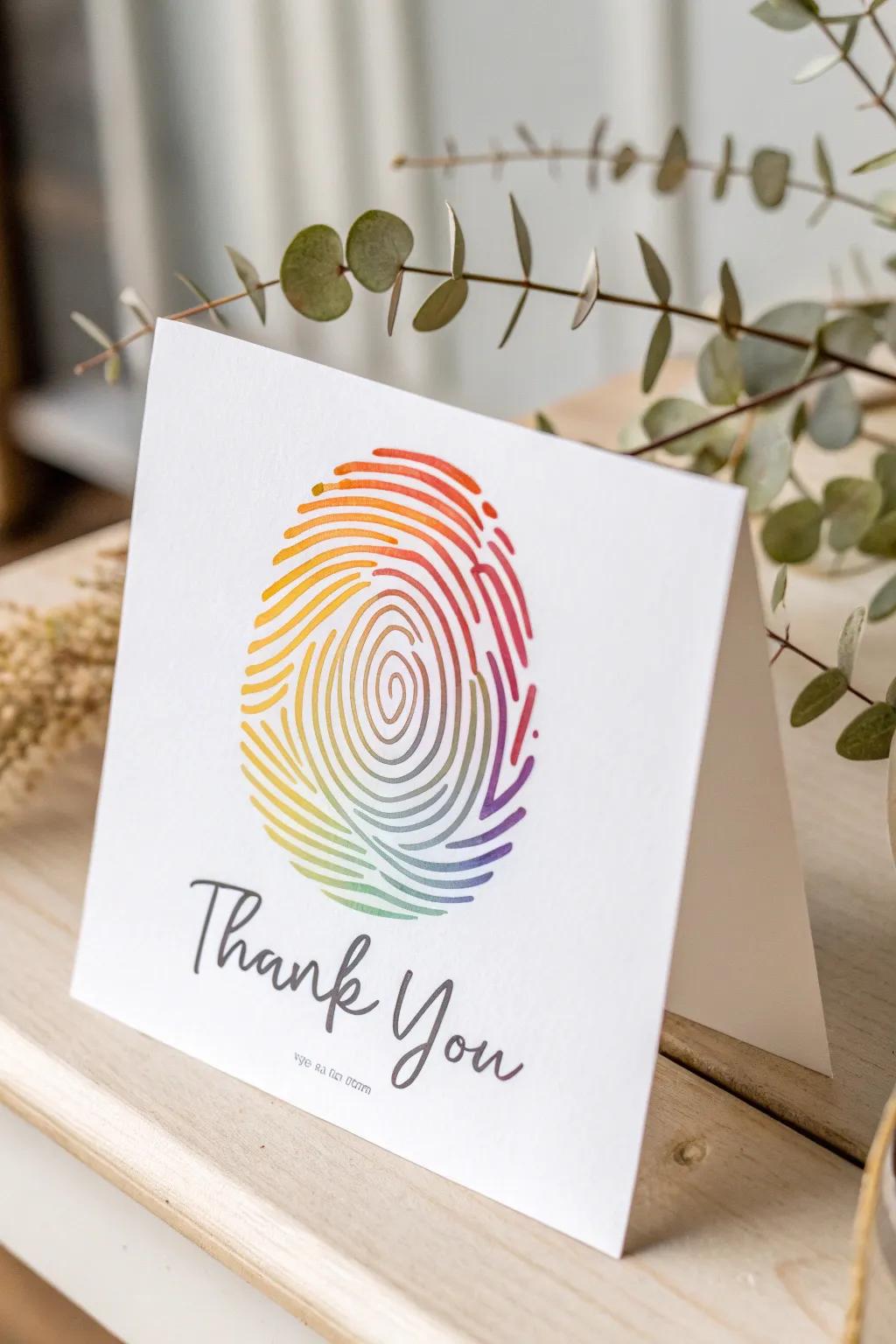 A unique touch of gratitude: Fingerprint art that speaks from the heart.