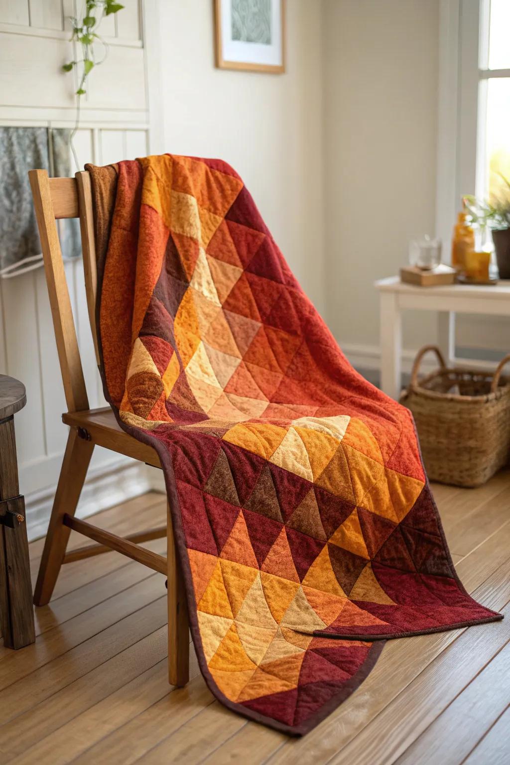 Embrace the warmth of autumn with a handcrafted flannel quilt that transforms any space into a cozy retreat.