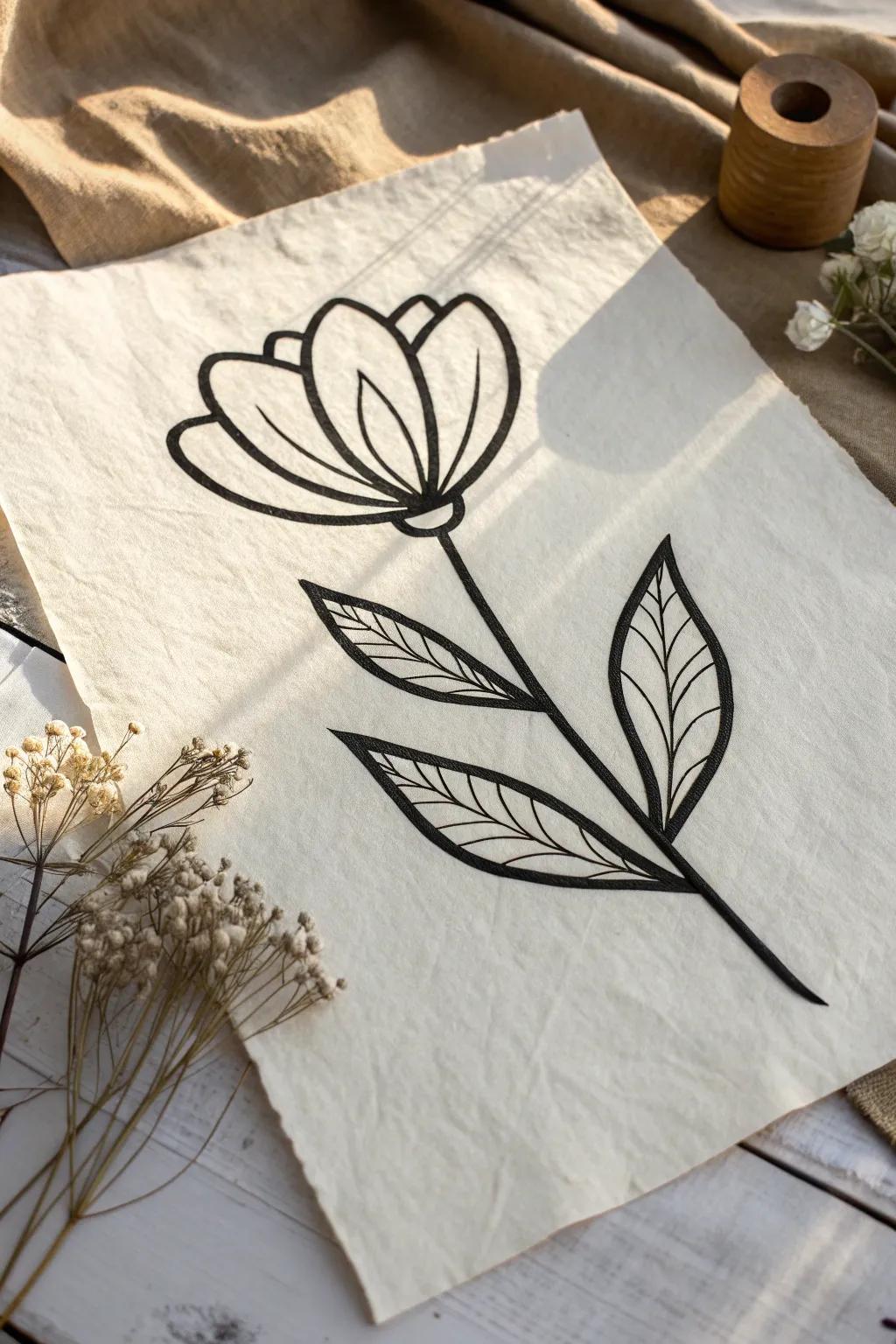 Embrace simplicity with bold outlined floral designs that make a graphic statement.