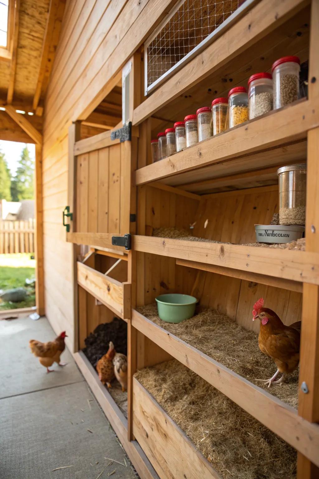 Elevate your coop game with a split-level design for ultimate efficiency and style.