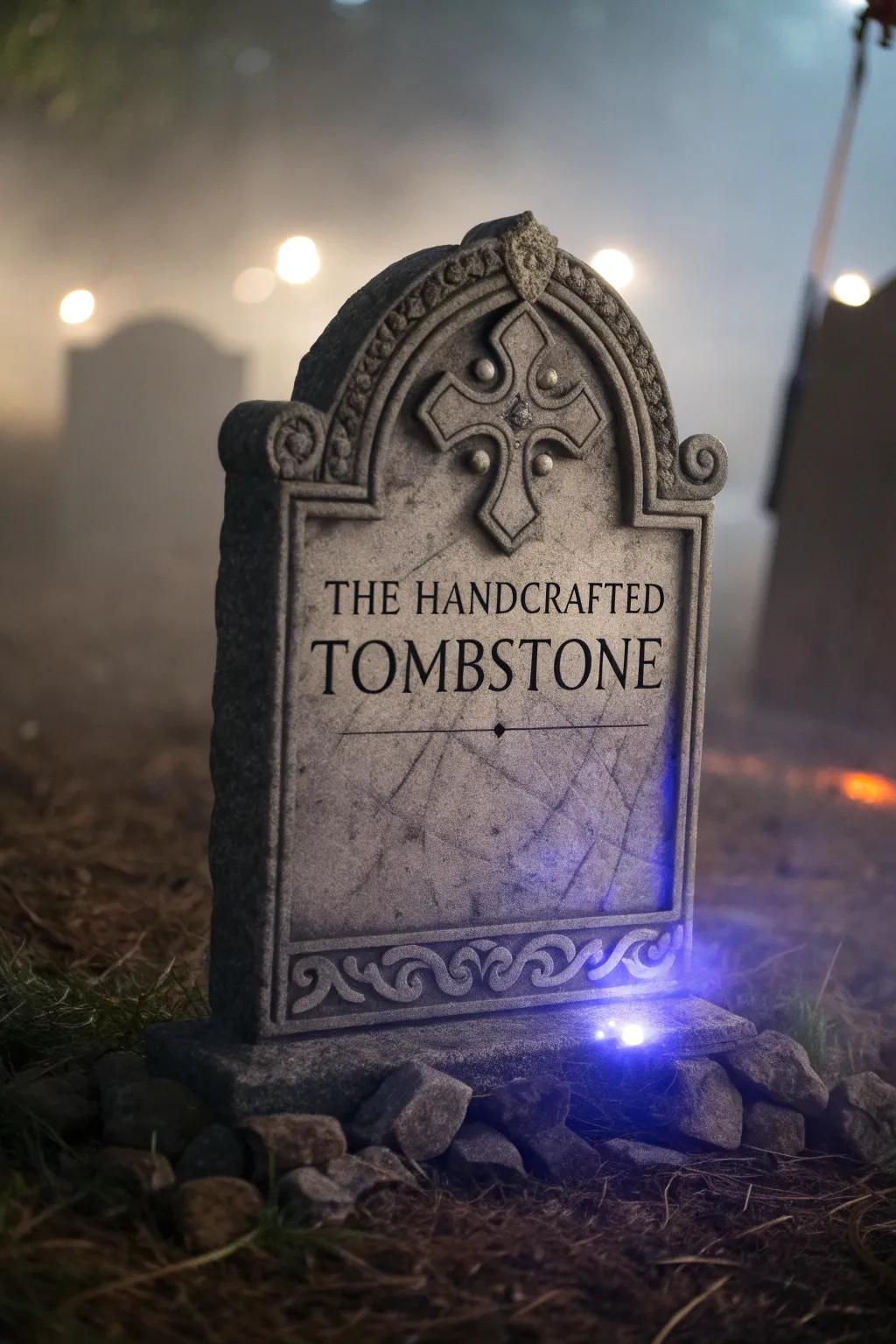 Illuminate your Halloween with a handcrafted tombstone that glows eerily at night.