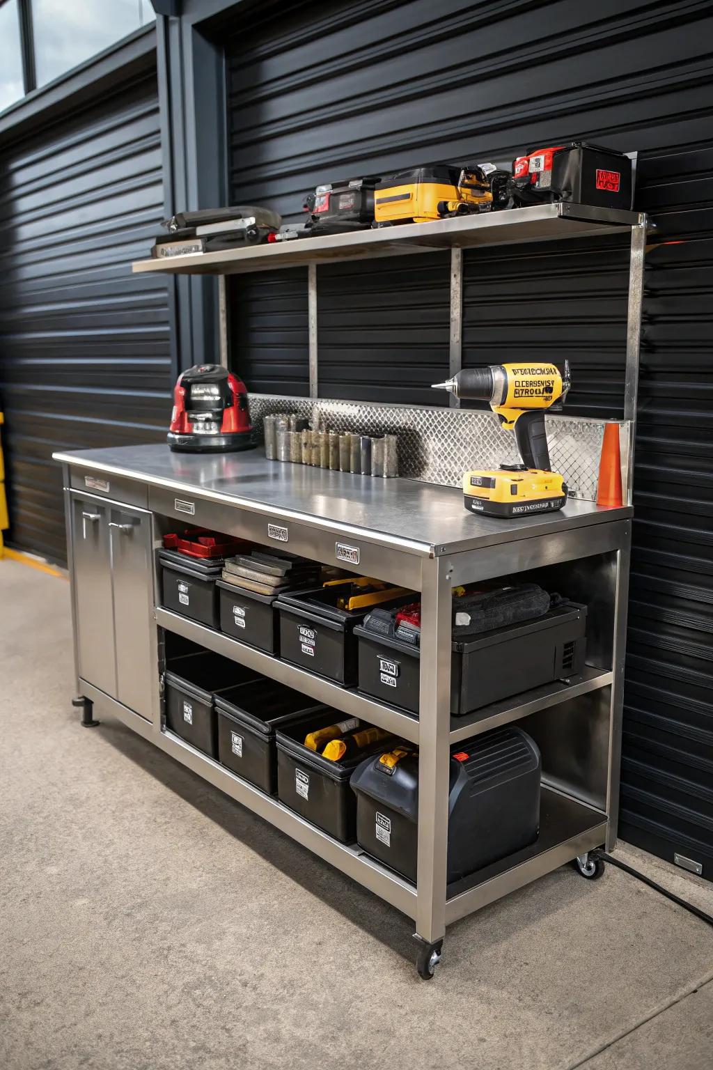 Elevate your workspace with custom-built workbench shelves that blend functionality with craftsmanship.
