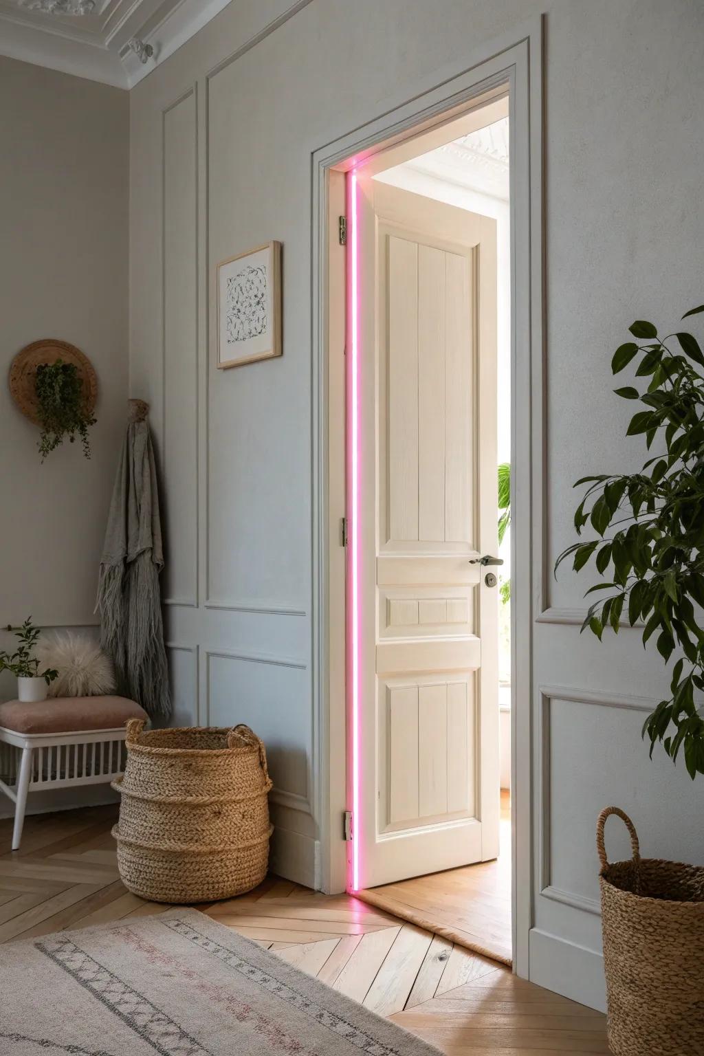 Add a pop of surprise with neon door edges for a subtle yet striking effect.