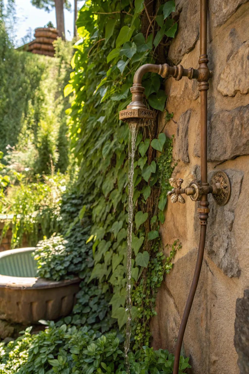 Transform your outdoor shower into a serene nature escape with meticulous craftsmanship.