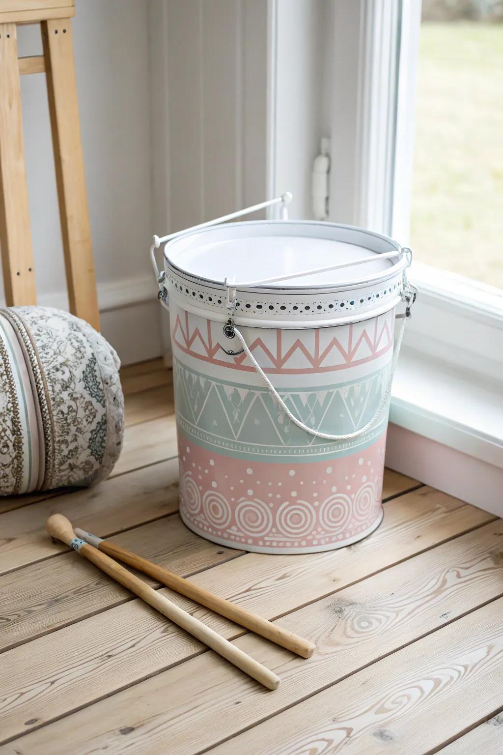 Transform everyday items into playful art! Craft a DIY drum set for endless fun. #MinimalistCrafts #DIYDrumSet