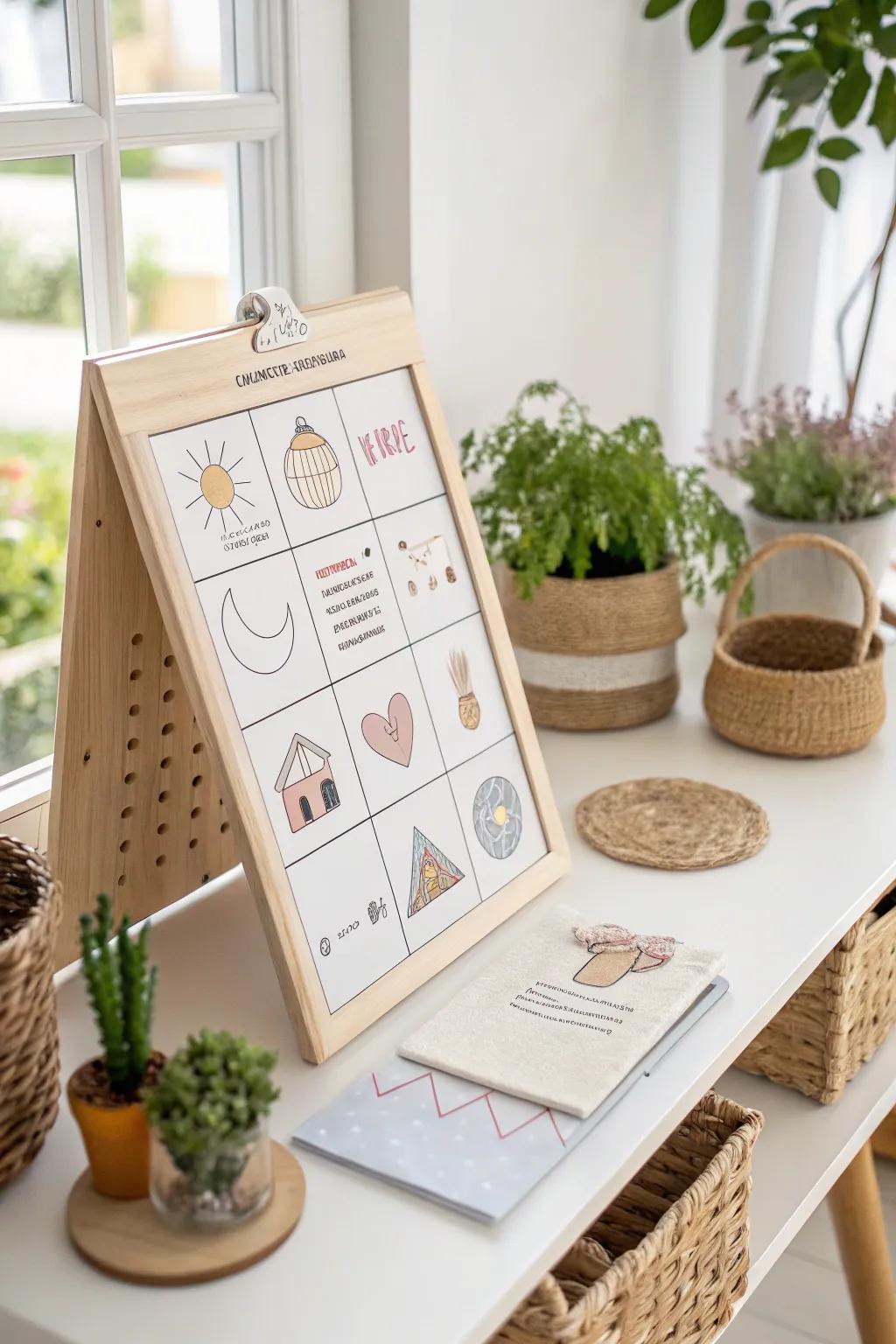 Guide little ones effortlessly through their day with this minimalist picture schedule, blending natural beauty and simplicity.