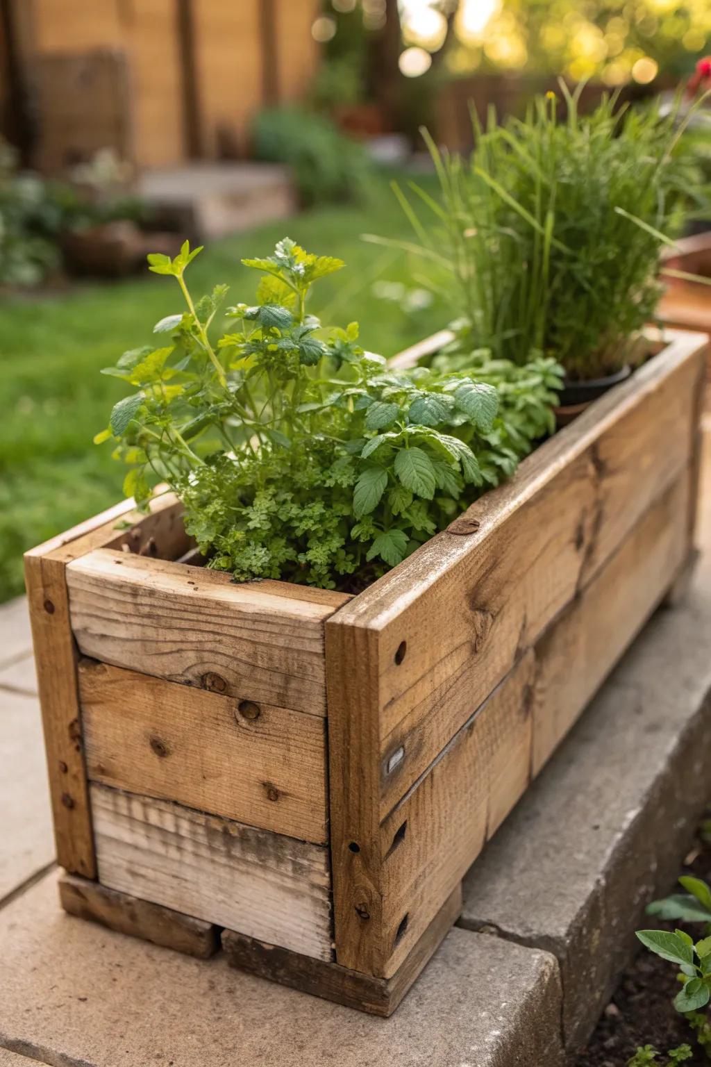 Transform your garden with the timeless beauty of rustic wooden planter boxes.