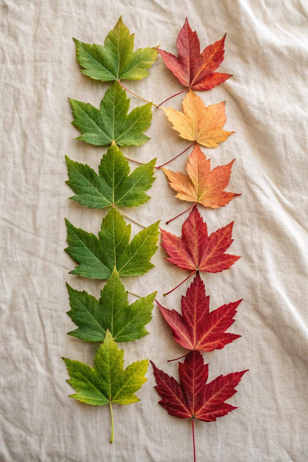 Nature's Palette: A stunning leaf gradient that captures the beauty of the changing seasons.