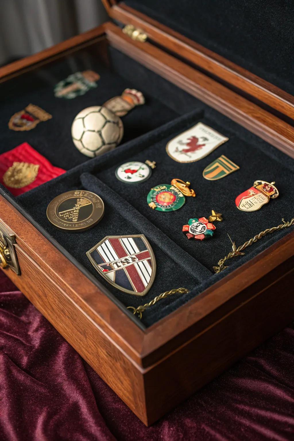 Craft your legacy: A unique blend of soccer memories captured in a timeless shadow box.