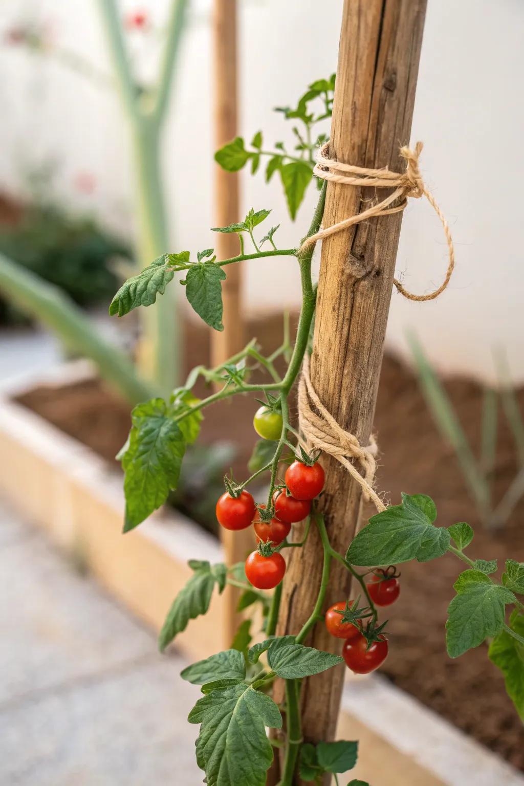 Embrace simplicity with the elegant string and stake method for your garden.