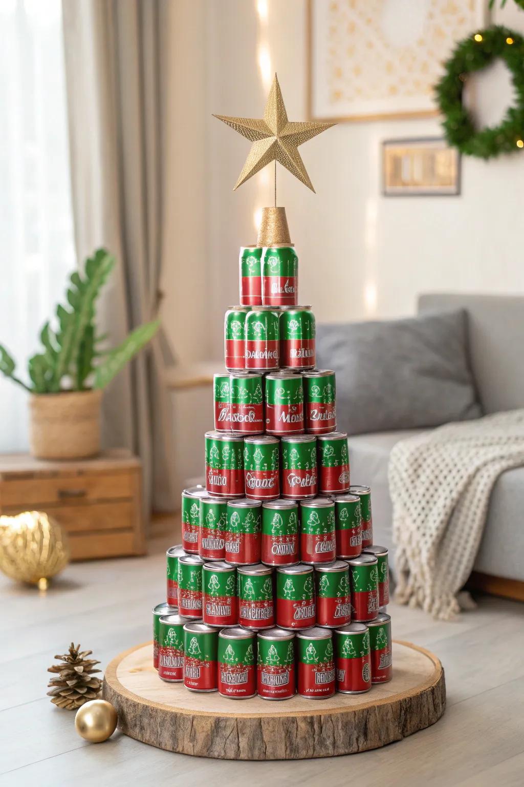 Craft your perfect holiday centerpiece with a stunning beer can Christmas tree, where festive flair meets minimalist elegance.