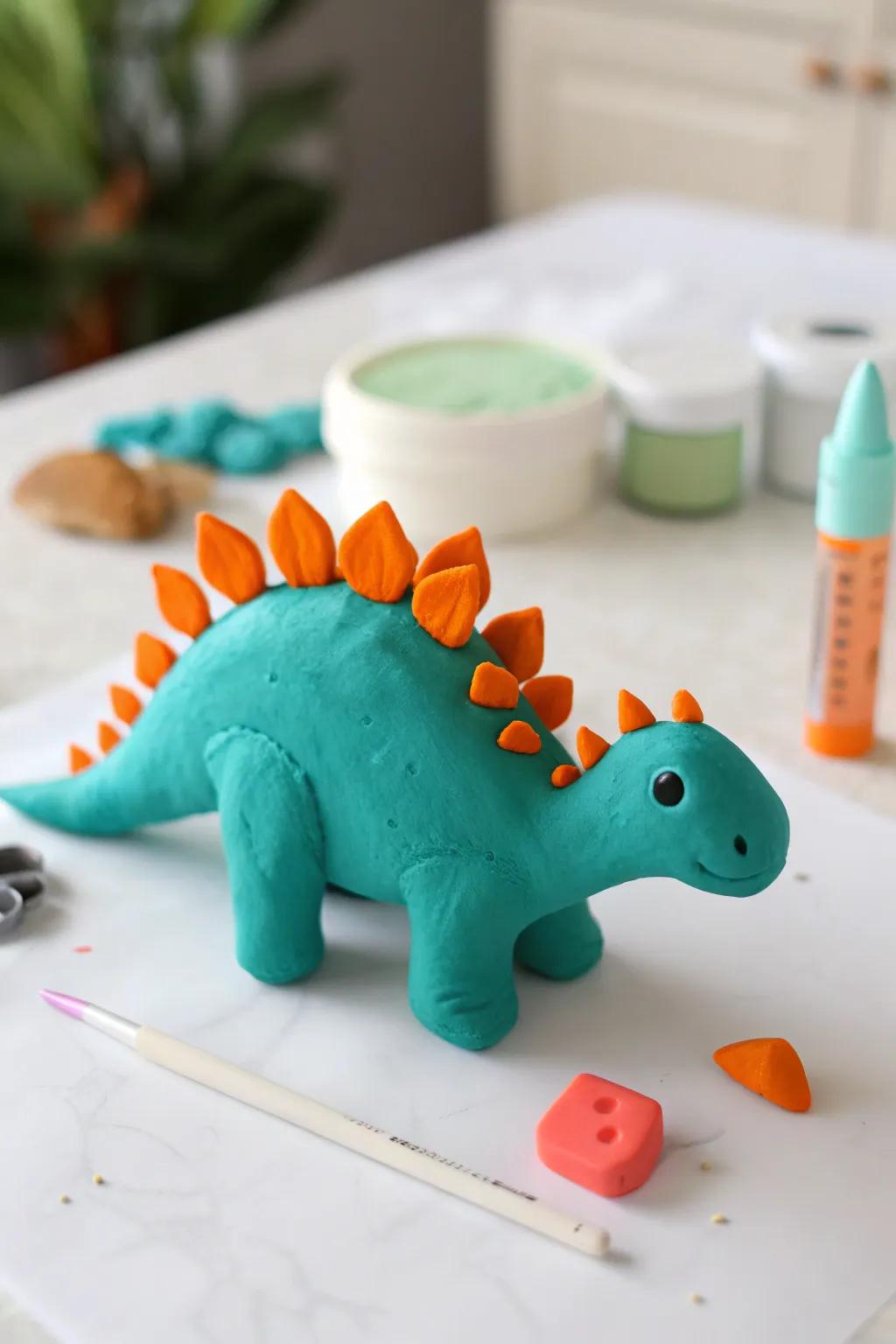 Unleash your creativity with this charming playdough dinosaur—simple, bold, and utterly delightful!