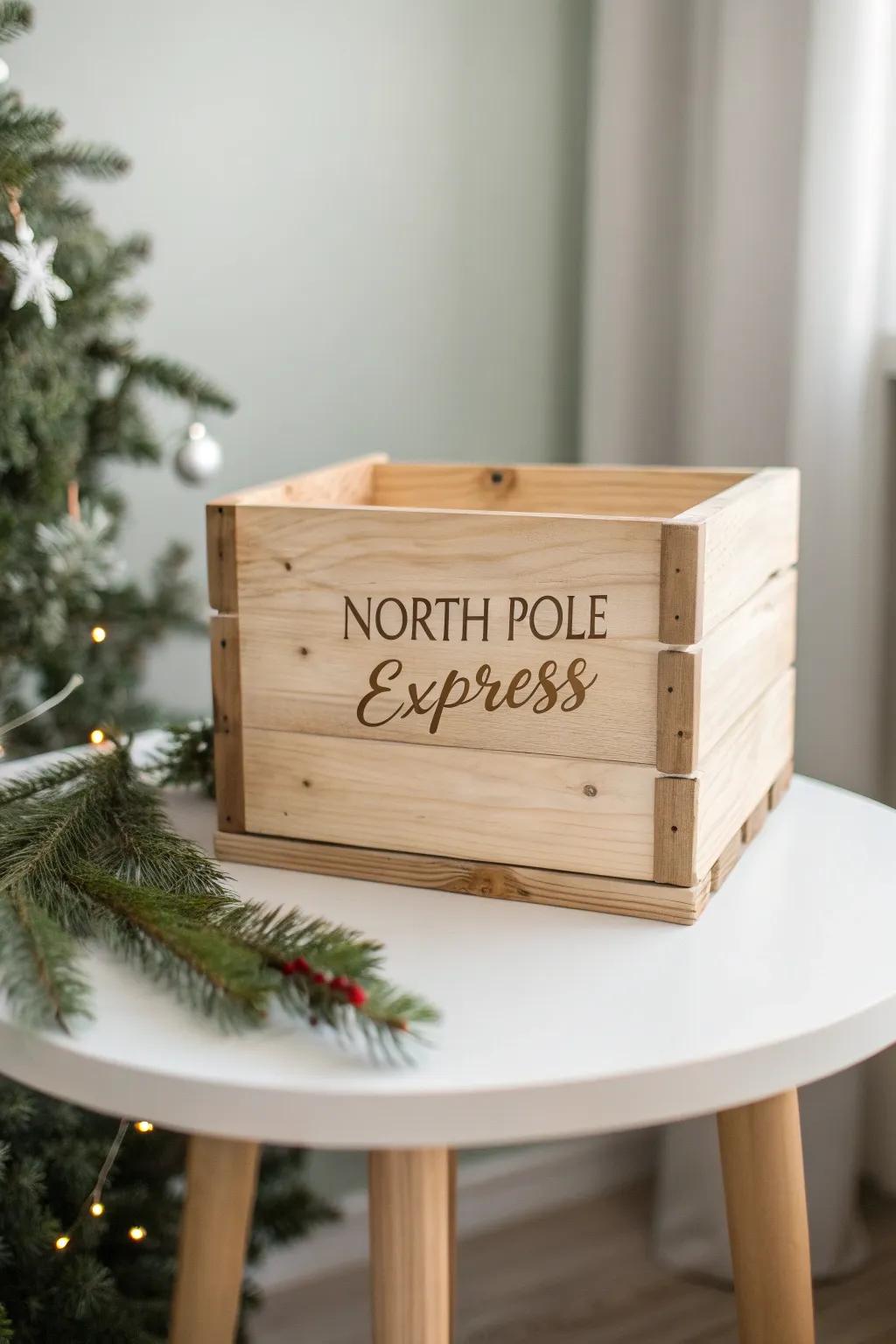 Add a touch of holiday magic with personalized crate labels like 'North Pole Express' for a festive and stylish decor!