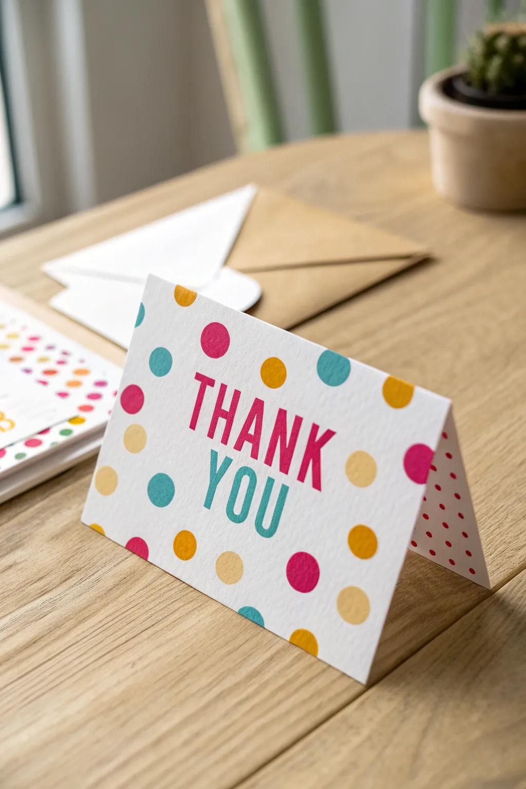 Brighten someone's day with a vibrant, minimalist thank you card bursting with joy and color.