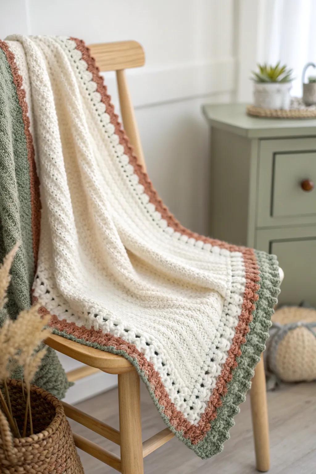 Discover the magic of spider stitch crochet edging – where craftsmanship meets cozy elegance.
