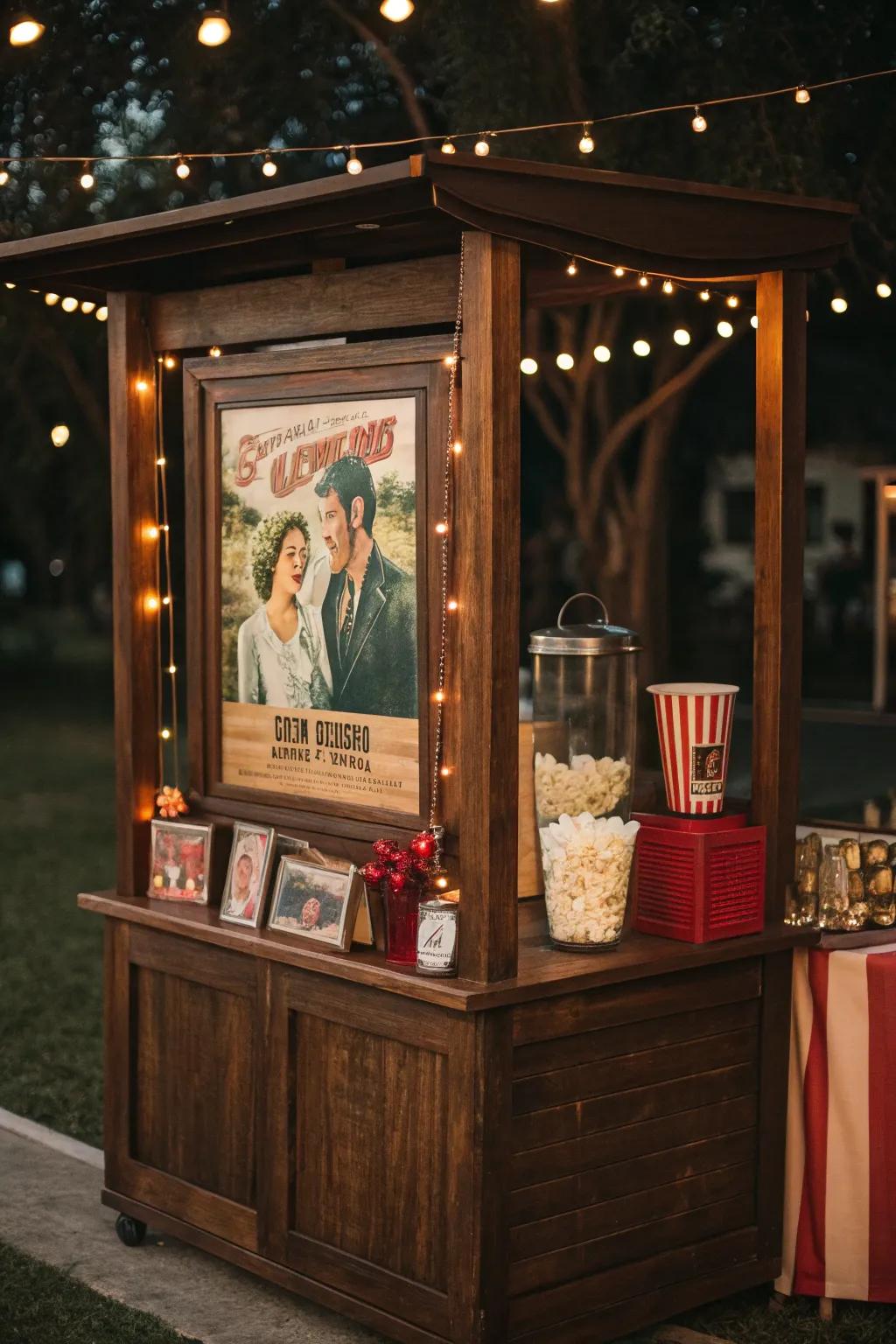 Elevate your DIY concession stand with vintage decor—where craftsmanship meets cinematic charm.