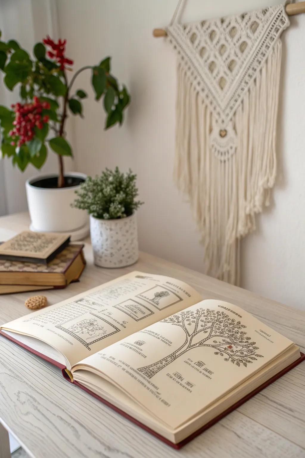 Unfold your family's legacy with elegance and style. Discover the beauty of fold-out pedigrees in your family history book.