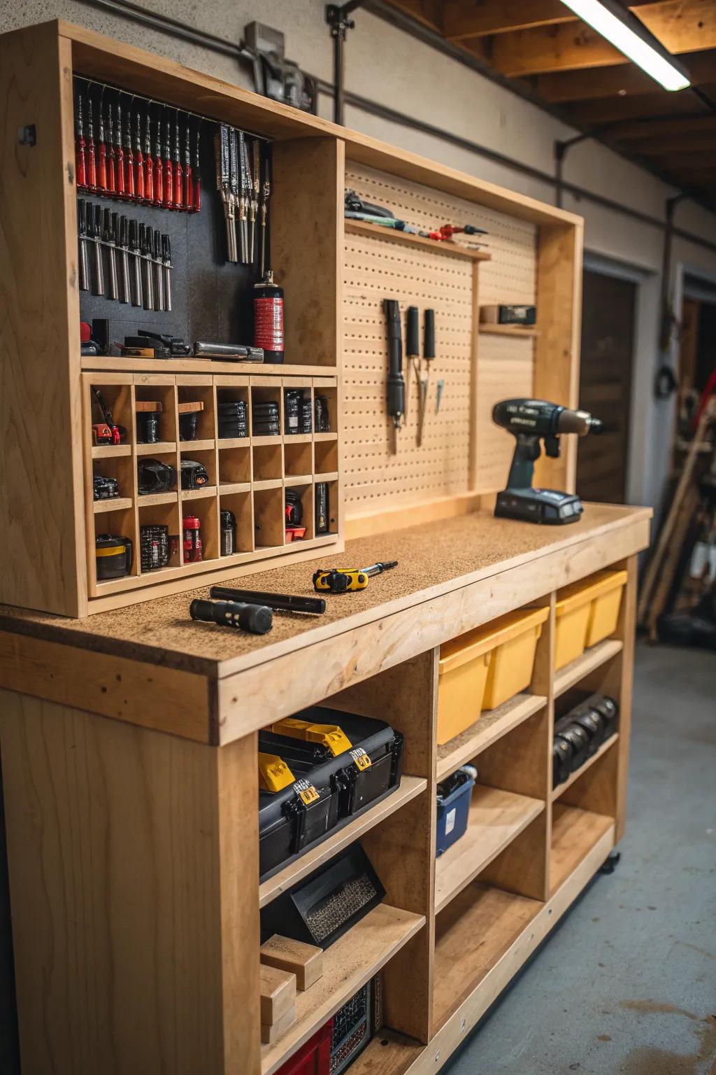 Elevate your workshop with custom cubbies that blend functionality and craftsmanship.