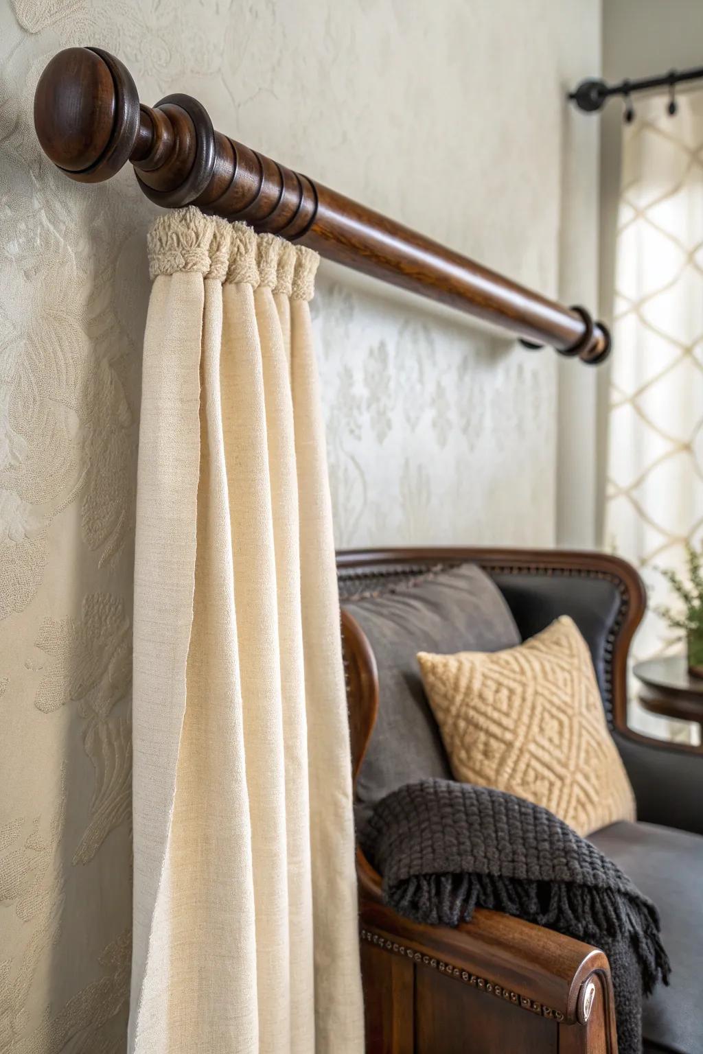 Elevate your space with the timeless elegance of half curtain rods, perfect for a touch of warmth and style.