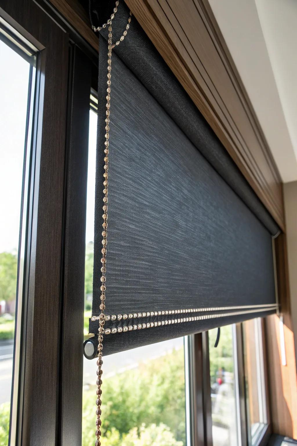 Enhance your space with sleek roller blackout shades that blend style and function effortlessly.