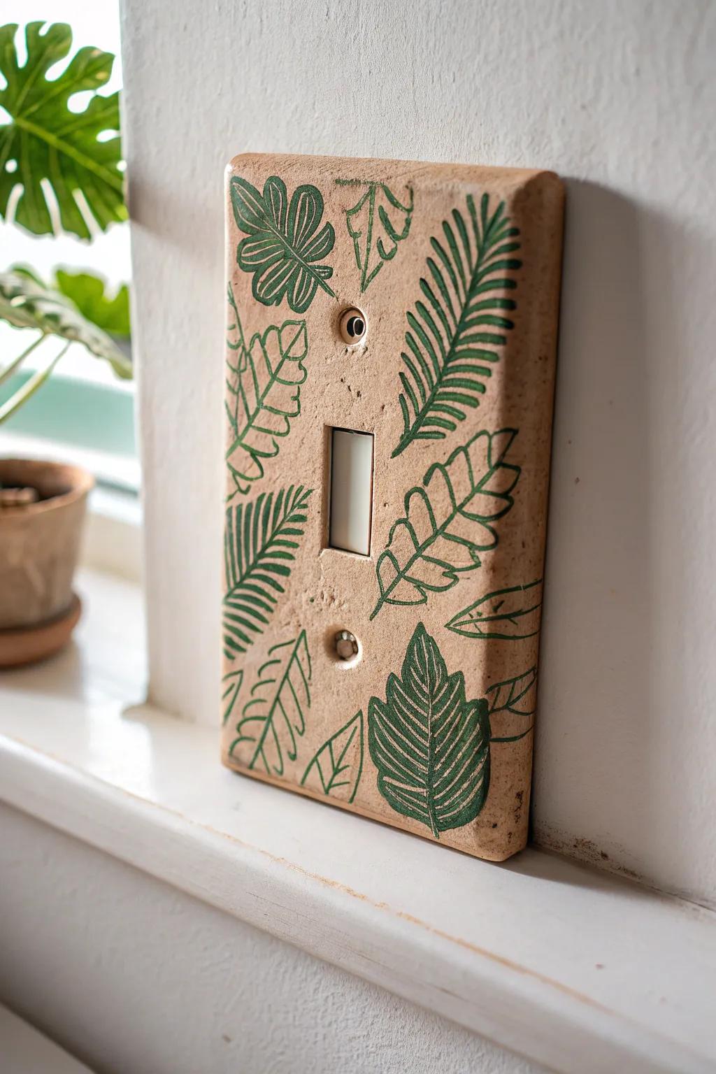 Transform your space with nature's touch: Leaf imprint switch covers for a serene, stylish vibe.