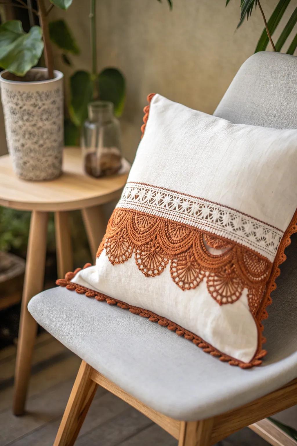 Elevate your decor with the timeless charm of lace or crochet edging—where vintage elegance meets modern minimalism.