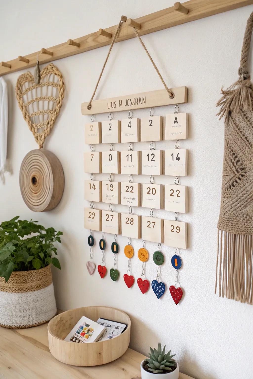 Celebrate every moment with our handcrafted preschool calendar - where simplicity meets vibrant joy. 🌿🎉 #ScandiBoho #HolidayHighlights