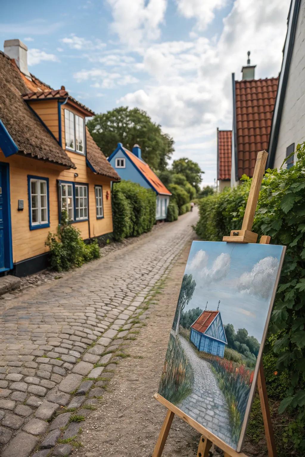 Embrace the charm of village life with this minimalist masterpiece, where simplicity meets vibrant elegance.