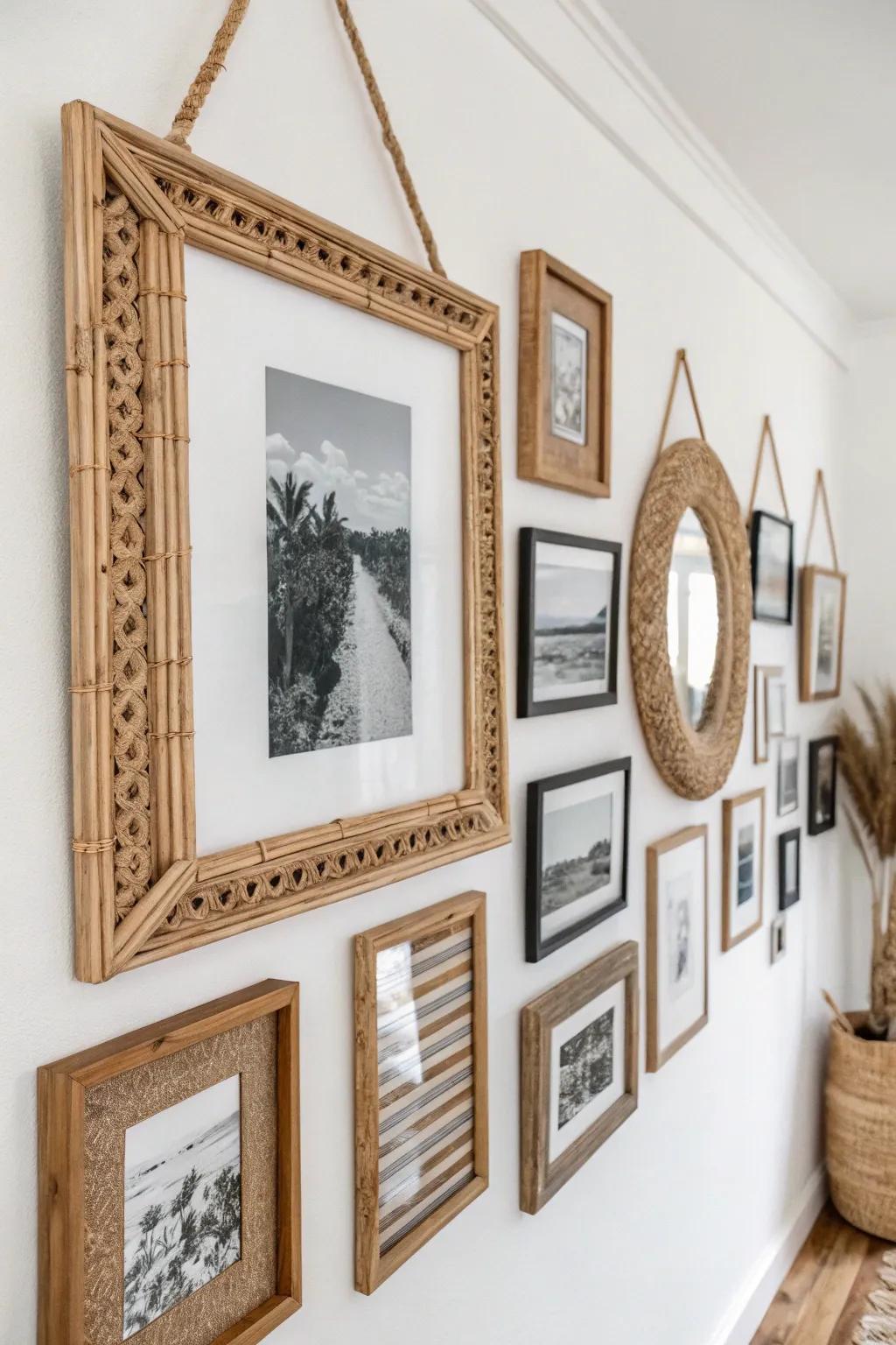 Transform your space with a personalized photo gallery wall—where cherished memories and artistry meet.