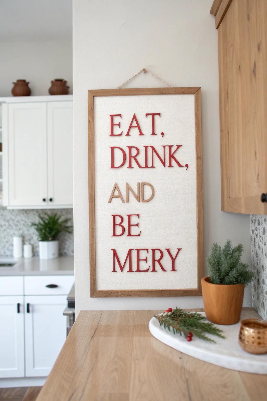 Bring a smile to your kitchen with this charming reverse canvas sign!