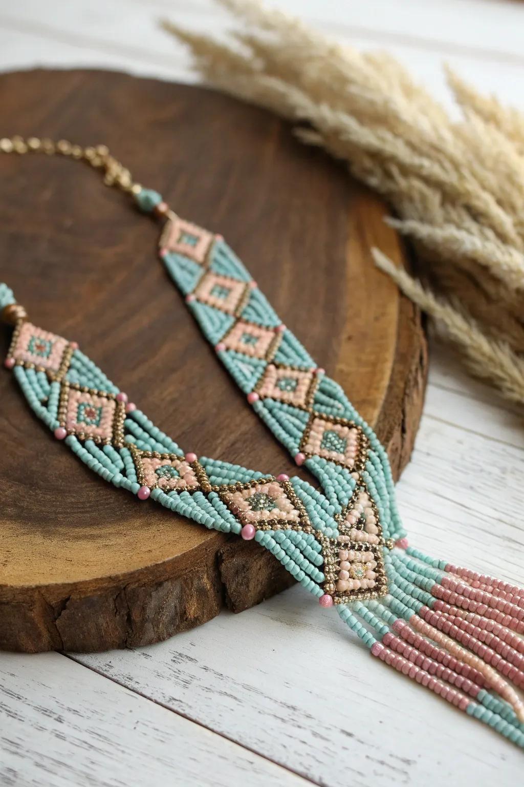 Embrace the charm of the past with a vintage-inspired seed bead masterpiece.
