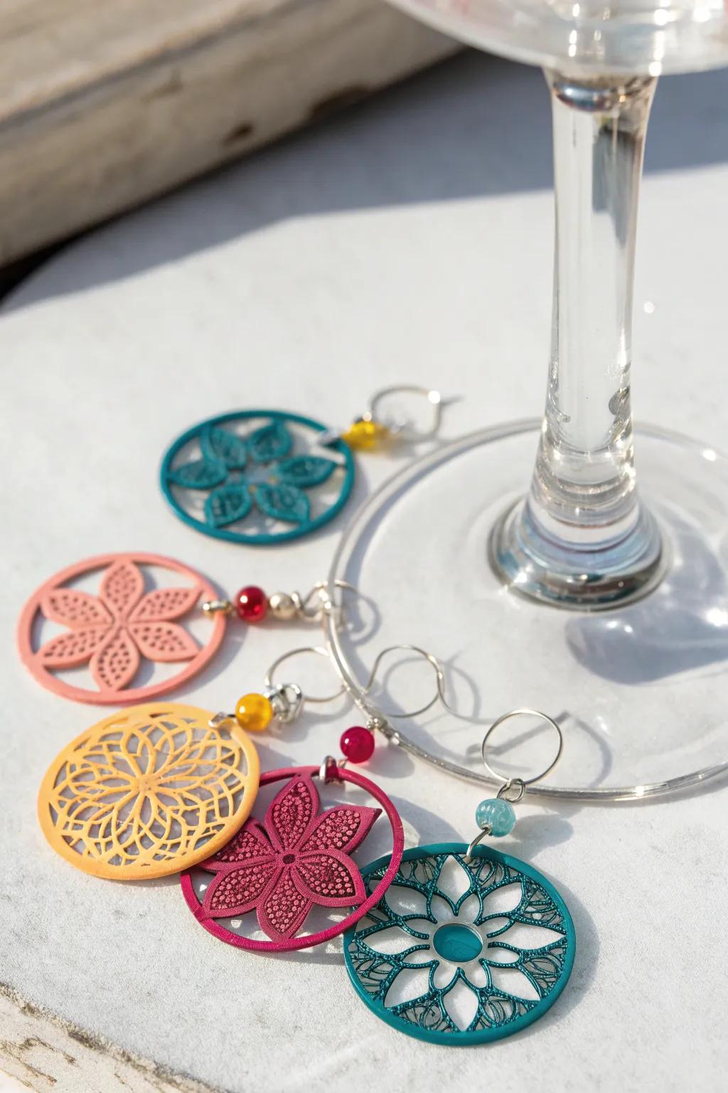 Elevate your gatherings with stunning, handcrafted wine charms—where simplicity meets vibrant artistry.
