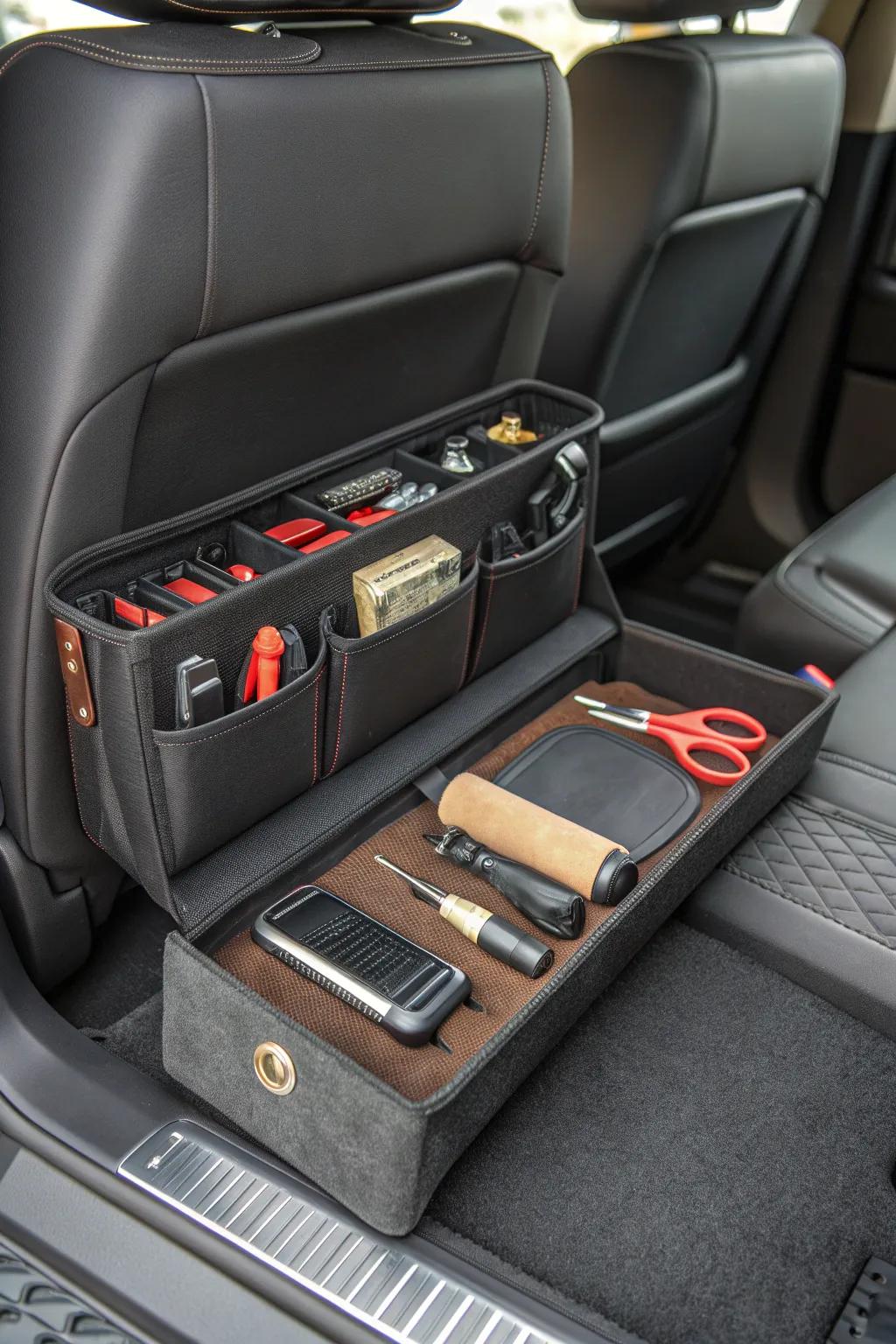 Discover hidden potential with stylish under-seat storage for your SUV.