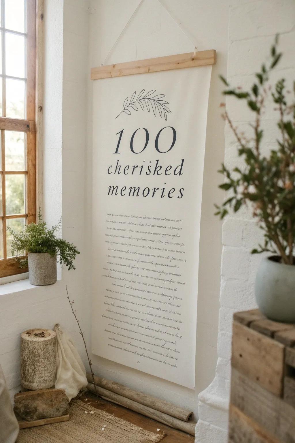 Capture the moments that matter: 100 memories elegantly displayed in minimalist style.