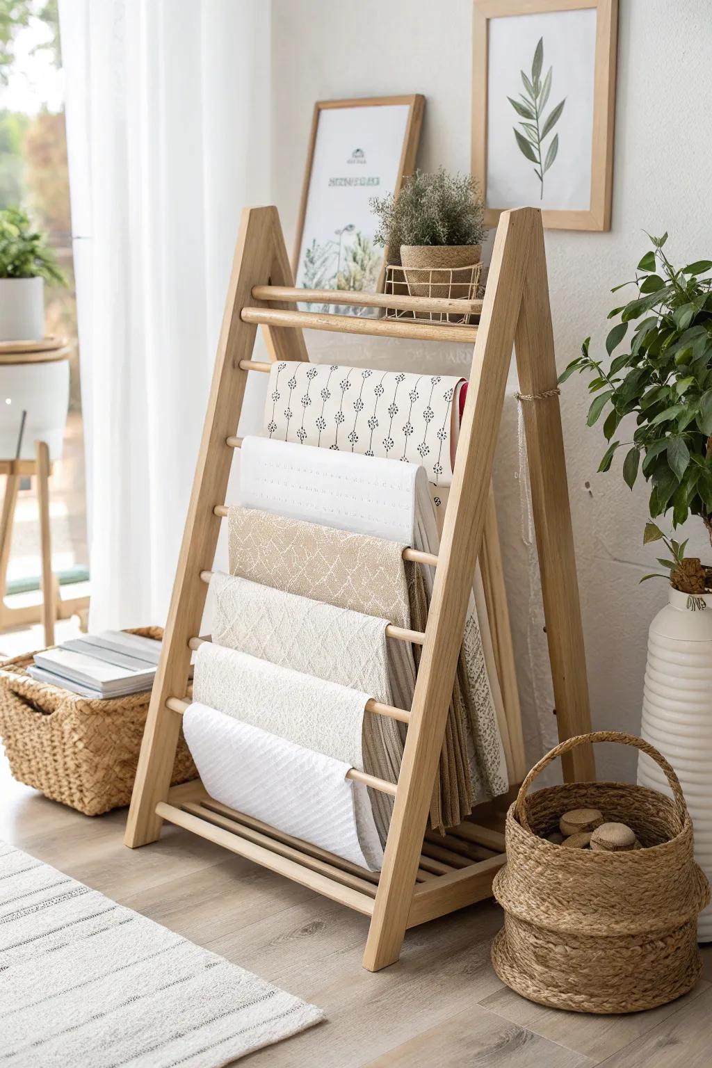 Transform your space with Scandinavian charm: repurpose kitchen racks for stylish art paper storage.